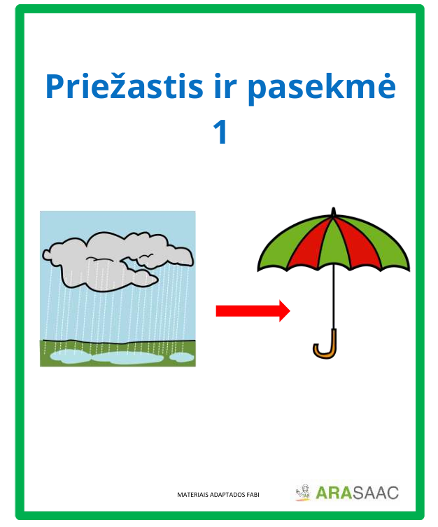 TEACCH medžiaga - priežastis ir pasekmė - atsakyk į klausimus